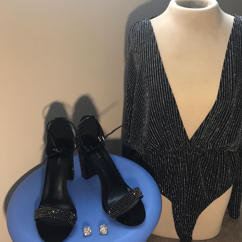 ASOS Black Studded Heels 10/42 Brand New!!